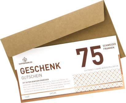 Geschenkgutschein - mit Couvert - 75 Franken