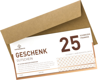 Geschenkgutschein - mit Couvert - 25 Franken