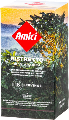 Amici Servings - Ristretto - 18 E.S.E. Pads