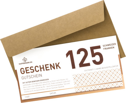 Geschenkgutschein - mit Couvert - 125 Franken