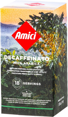 Amici Servings - Decaffeinato - 18 E.S.E. Pads