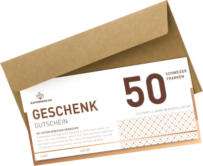 Geschenkgutschein - mit Couvert - 50 Franken